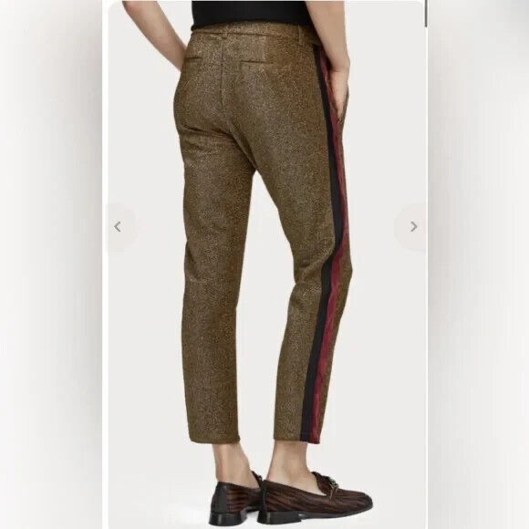 Scotch & Soda Maison Tapered Lurex Pants in Gold. Size Small. - Picture 5 of 11